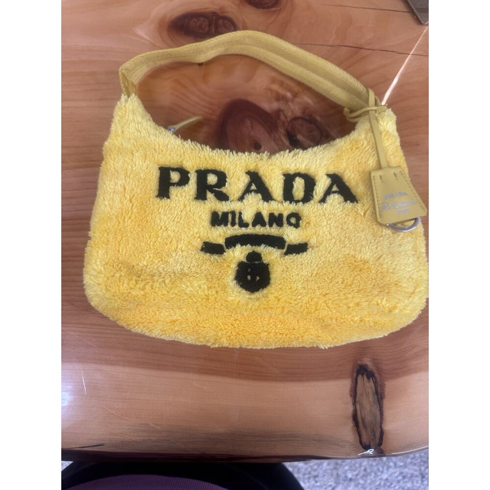 Prada Re-Edition 2000 Terry Cloth Shoulder Bag Yellow NWT - Picture 2 of 11